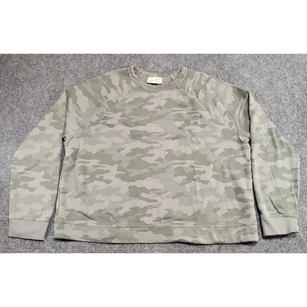 Universal Thread Green Camouflage Crewneck Sweatshirt Cropped Woman's Sz X-Large